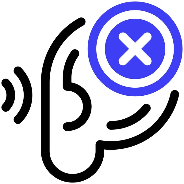 Deaf Web Icon Simple Illustration — Stock Vector