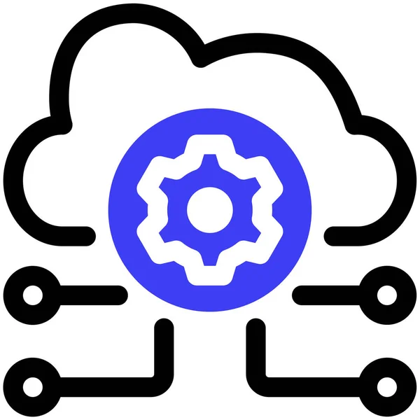 Computação Nuvem Ilustração Simples Para Web — Vetor de Stock