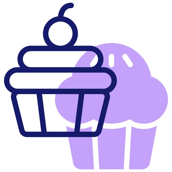 Cupcake Web Icono Diseño Simple — Vector de stock