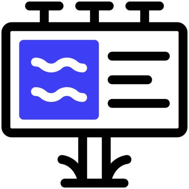 Billboard modern simgesi, vektör illüstrasyonu 