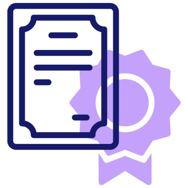 Sertifika simgesi, vektör illüstrasyonu basit tasarım