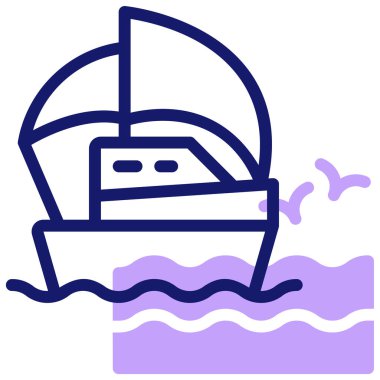 Tekne. Web simgesi basit illüstrasyon