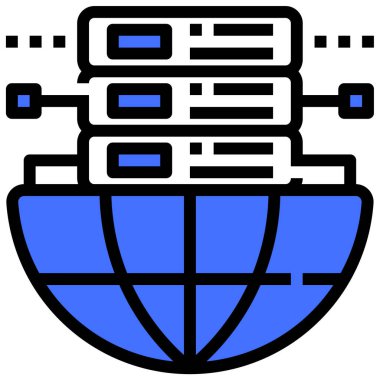 Sunucu Web simgesi basit illüstrasyon