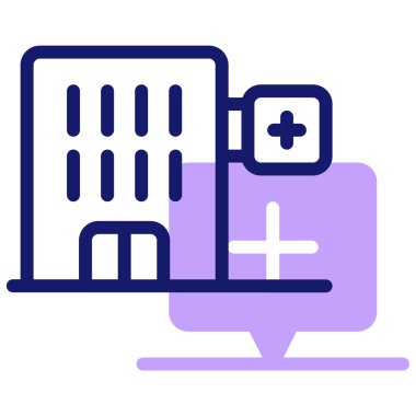 Hastane vektör simgesi modern illüstrasyon 