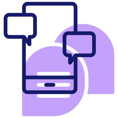 Sohbet simgesi, vektör illüstrasyonu basit tasarım