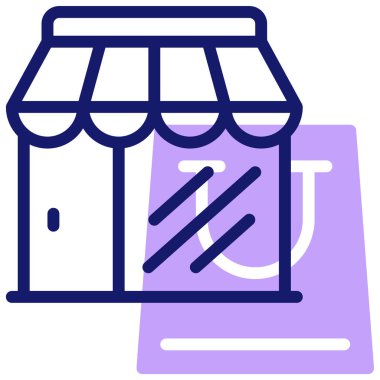 Dükkan. Web simgesi basit illüstrasyon