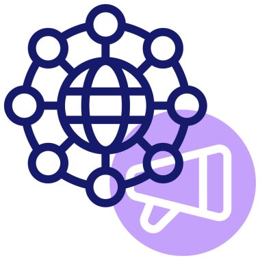 Bilgisayar ağı simgesi, vektör illüstrasyonu basit tasarım