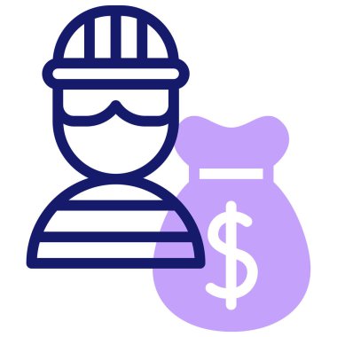 Hırsız! Web simgesi basit illüstrasyon