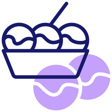 köfte ikonu, vektör illüstrasyonu basit tasarım