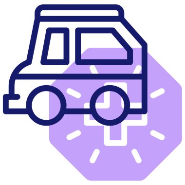 Ambulans. Web simgesi basit illüstrasyon 