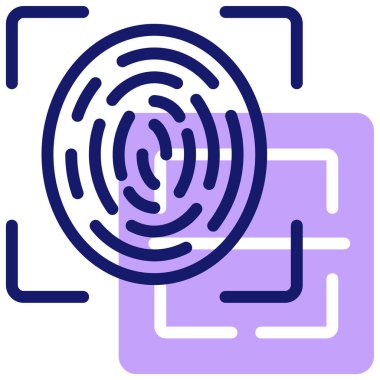 parmak izi ikonu vektör illüstrasyonu