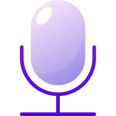 Mikrofon. Web simgesi basit illüstrasyon