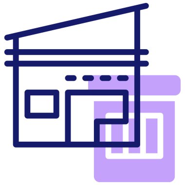 Bina. Web simgesi basit illüstrasyon 