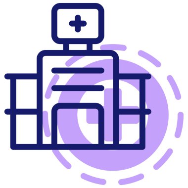 Hastane binası simgesi, vektör illüstrasyonu basit tasarım