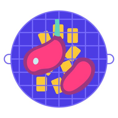 Mangal. Web simgesi basit illüstrasyon