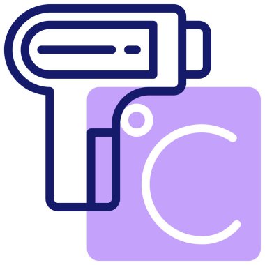 Termometre. Web simgesi vektör illüstrasyonu 