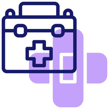 İlk yardım çantası. Basit resimleme