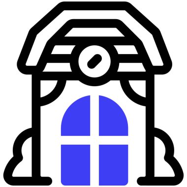 Ahır. Web simgesi vektör illüstrasyonu