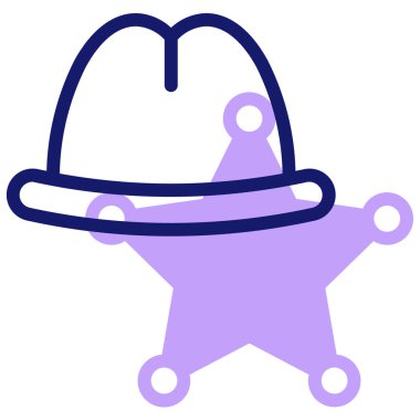 Kovboy şapkası. Web simgesi basit illüstrasyon