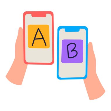 A-B Modern simge, vektör illüstrasyonunu test ediyor