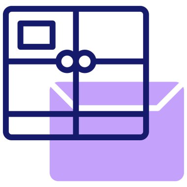 Paket var. Web simgesi basit illüstrasyon