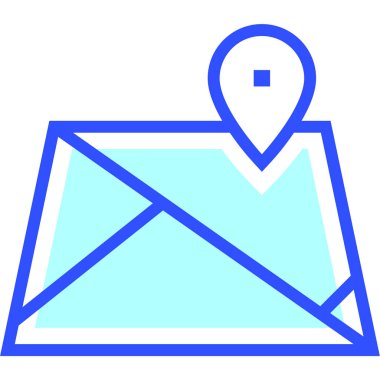 Harita. Web simgesi basit illüstrasyon