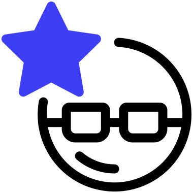 cool emoji yüz simgesi, vektör illüstrasyonu basit tasarım