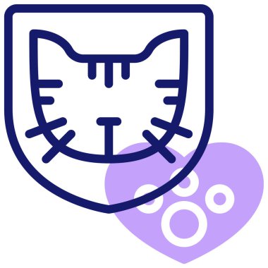 Kedi. Web simgesi basit illüstrasyon