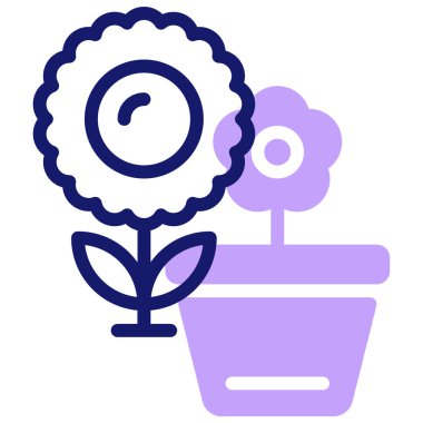 Çiçek ikonu. Basit resimleme 