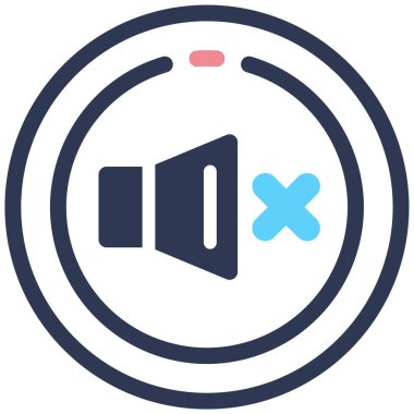 Sessizlik! Web simgesi basit illüstrasyon 