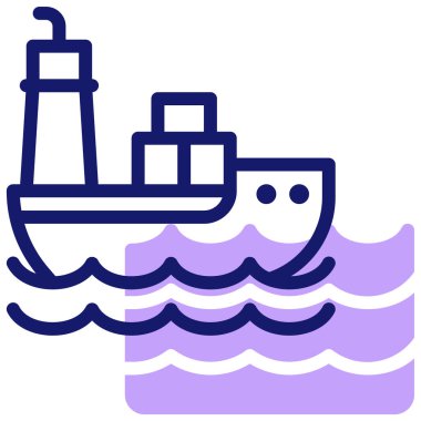 kargo gemisi simgesi, vektör çizimi basit tasarım