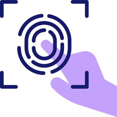 parmak izi simgesi, vektör illüstrasyonu basit tasarım