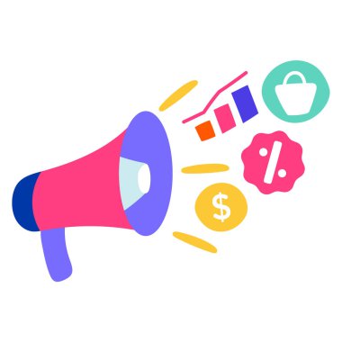 Tanıtım simgesi vektör illüstrasyonu