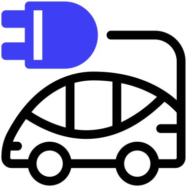 Elektrikli araba. Web simgesi basit illüstrasyon 