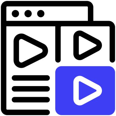 Video oynatıcı ikon vektör illüstrasyonu