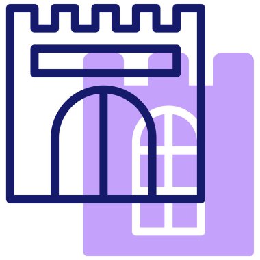 Şato. Web simgesi vektör illüstrasyonu