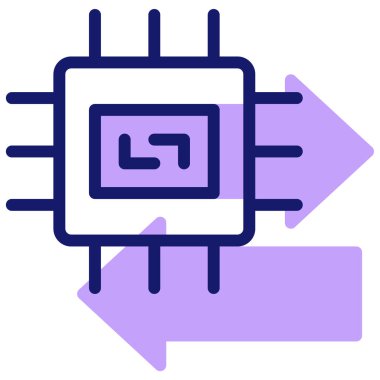 Bilgisayar çipi. Web simgesi illüstrasyonu