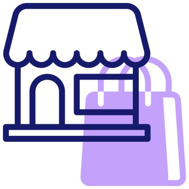 Dükkan. Web simgesi basit illüstrasyon