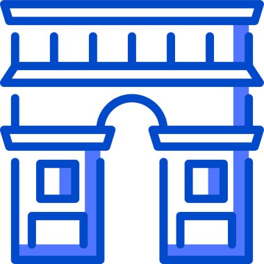 Arc de Triomphe modern simge, vektör illüstrasyonu