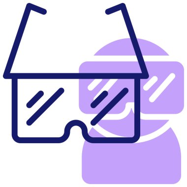 Gözlük. Web simgesi basit illüstrasyon