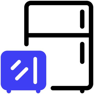 Buzdolabı. Web simgesi basit illüstrasyon