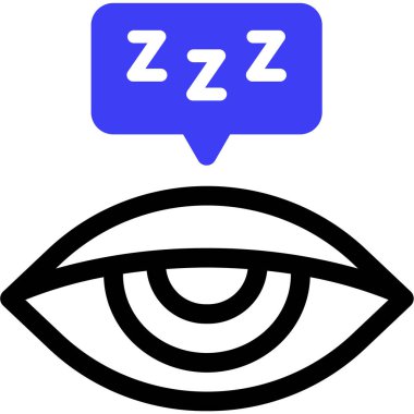 Uykum var. Web simgesi basit illüstrasyon 