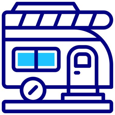 Karavan. Web simgesi basit illüstrasyon