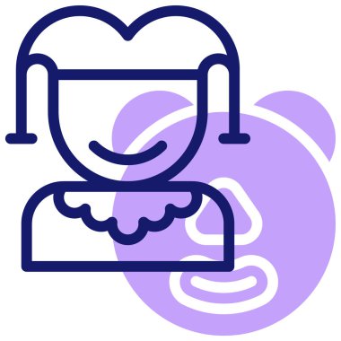 Palyaço simgesi, vektör illüstrasyonu basit tasarım