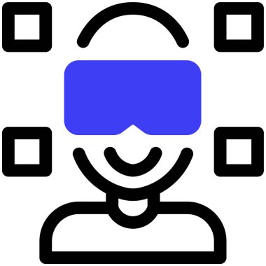 Sanal Gerçeklik simgesinin vektör illüstrasyonu