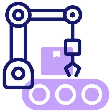 Endüstriyel robot simgesi, vektör illüstrasyonu basit tasarım