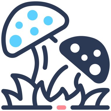 Mantarlar. Web simgesi basit illüstrasyon