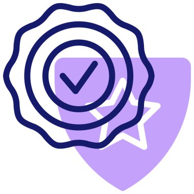 onaylandı. Web simgesi basit illüstrasyon