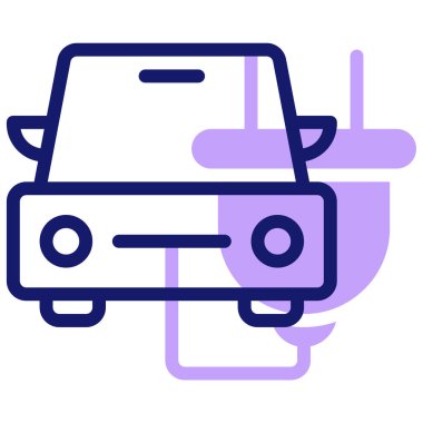 Elektrikli araba. Web simgesi basit illüstrasyon 