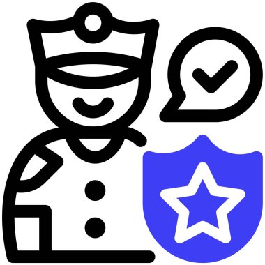 Polis. Web simgesi basit illüstrasyon